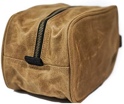 Readywares Toiletry Bag | Waxed Canvas Travel Dopp Kit for Men, Tan