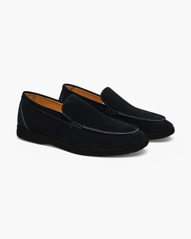 Black Sole Suede Loafers