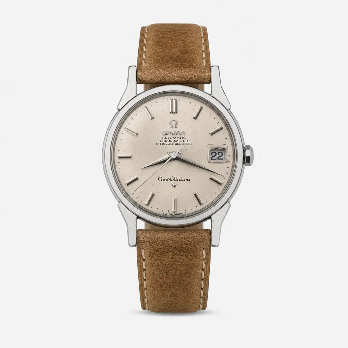 1967 OMEGA CONSTELLATION SUNBURST QUICKSET DOG-LEG CAL. 564