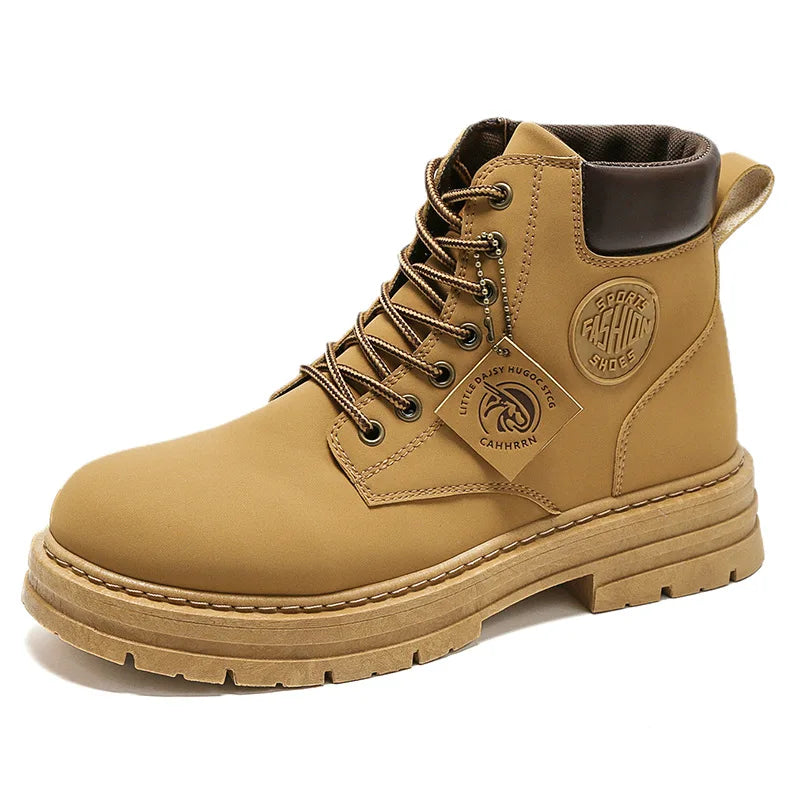 Men’s High-Top Leather Motorcycle Boots