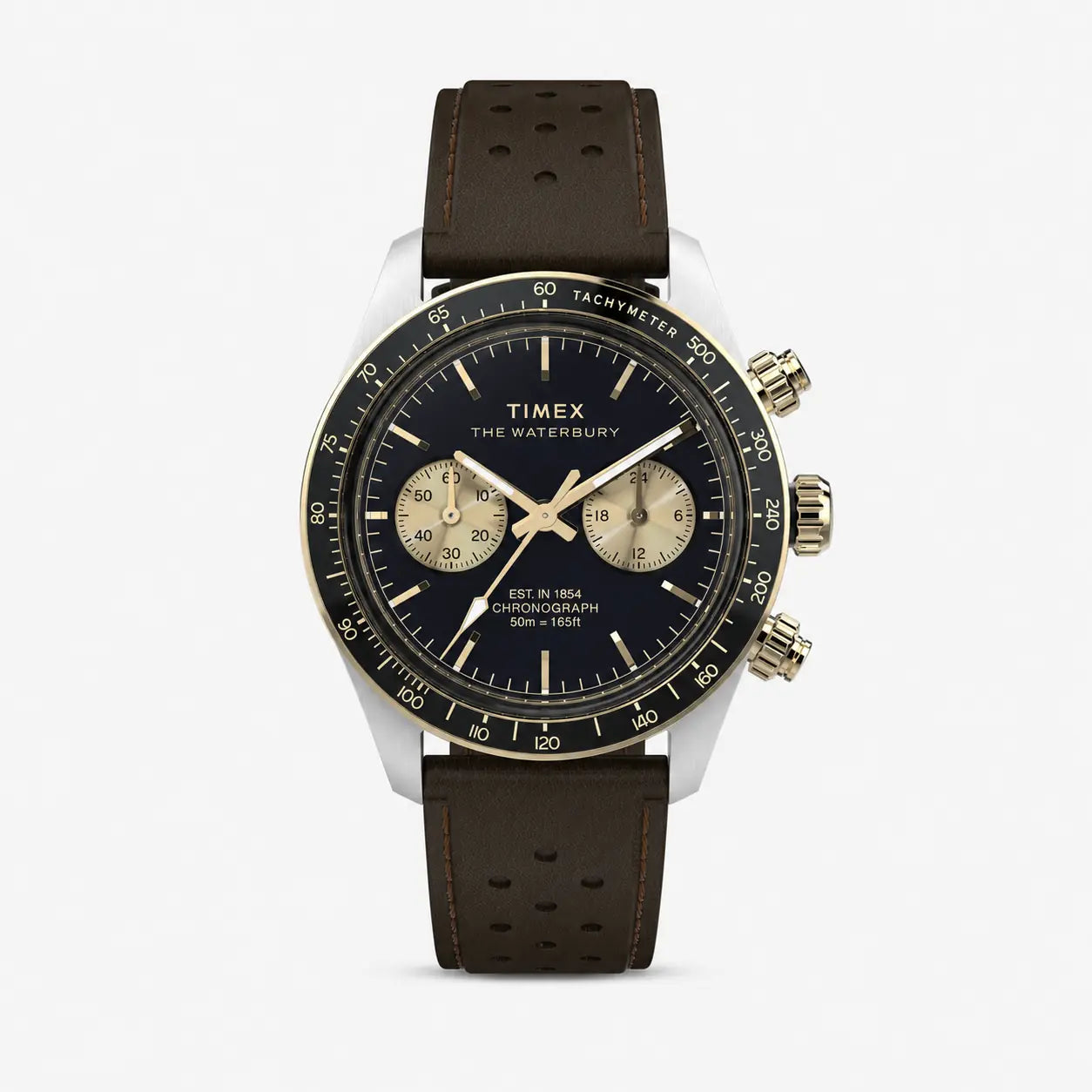 Waterbury Heritage Chronograph 39 mm Leather Strap Watch