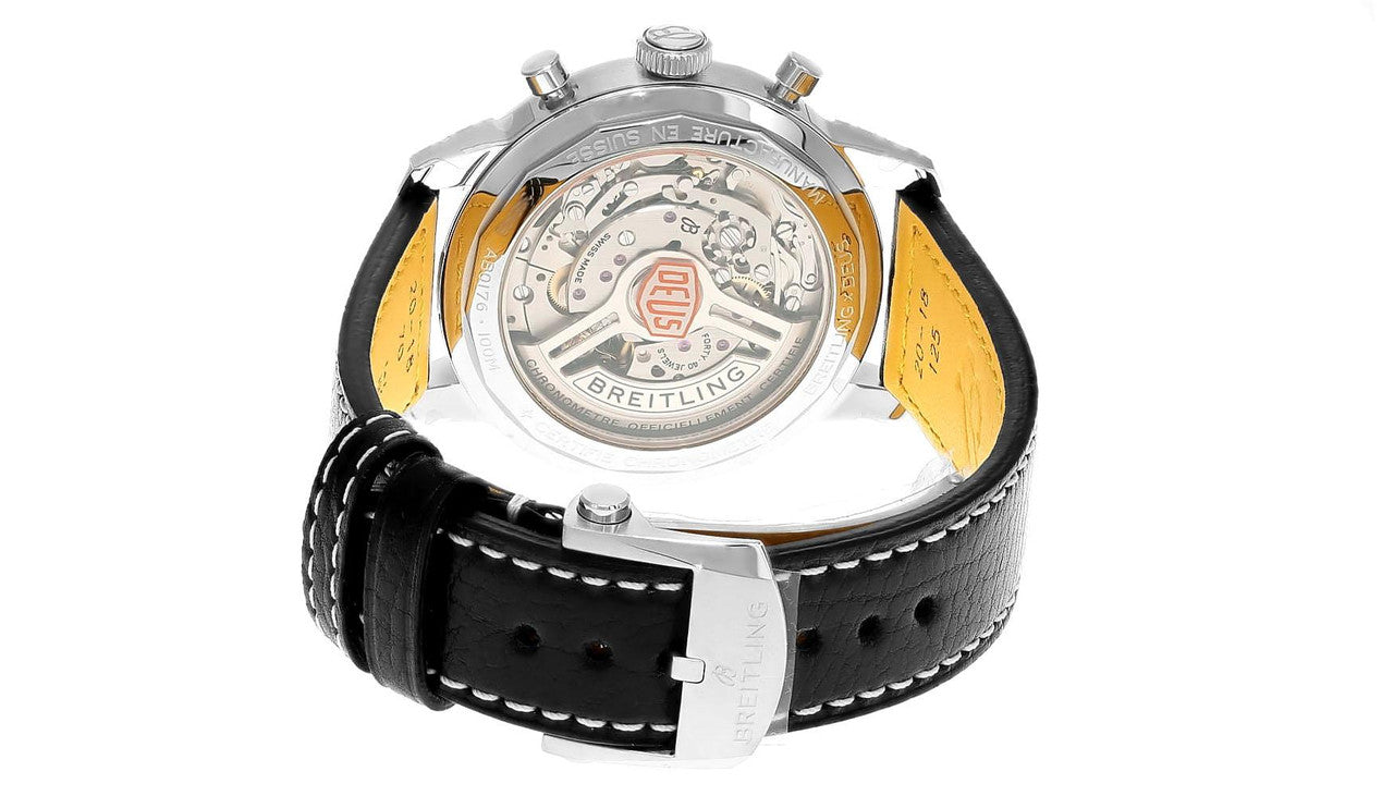 BREITLING Top Time B01 Deus Automatic 41 mm Black Dial Leather Men's Watch