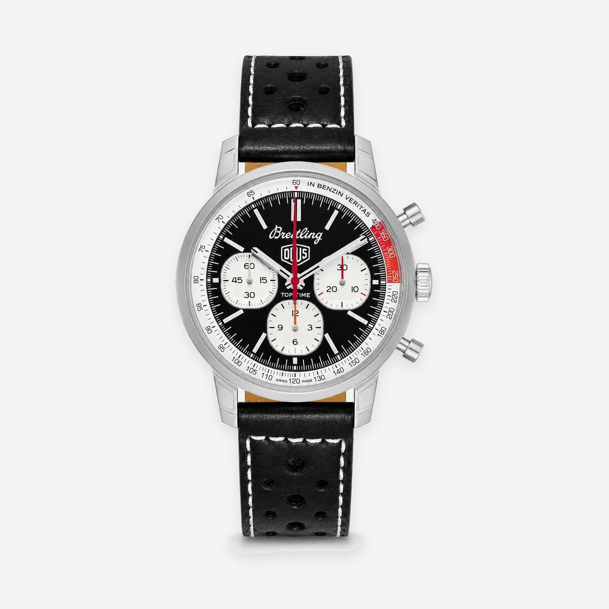 BREITLING Top Time B01 Deus Automatic 41 mm Black Dial Leather Men's Watch