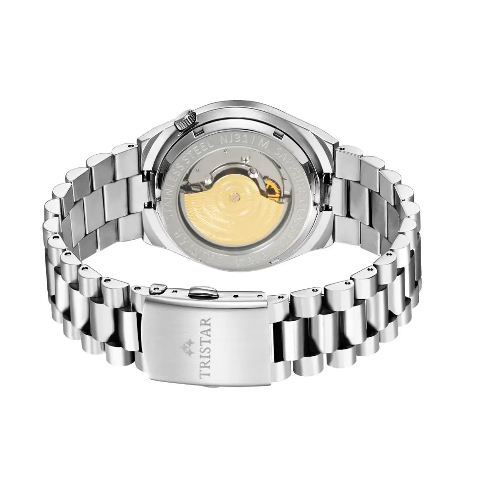 Tristar Automatic Green Dial Arabic Dial Stainless Steel Men's Watch
