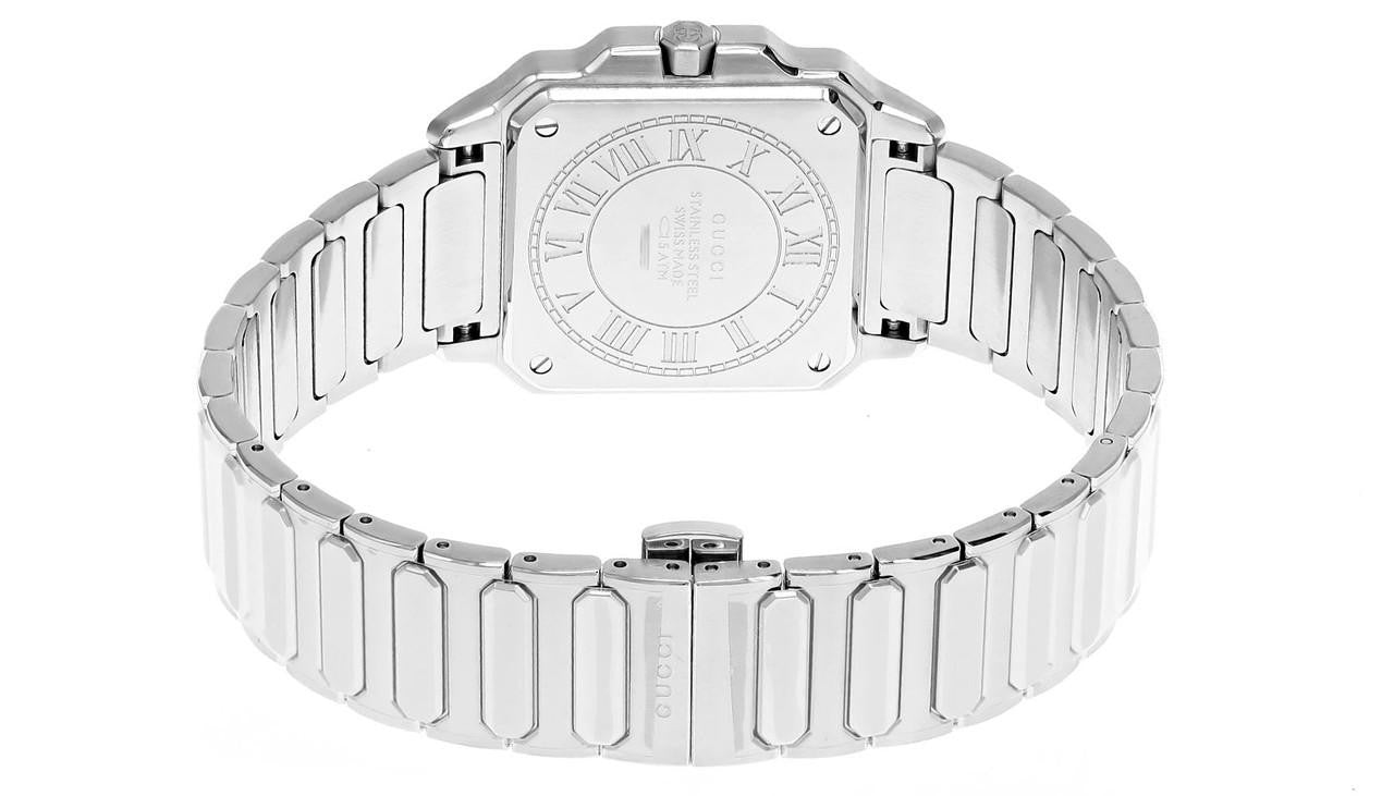 GUCCI G-Flat Quartz Stainless Steel 30 mm Silver Dial Women's Watch