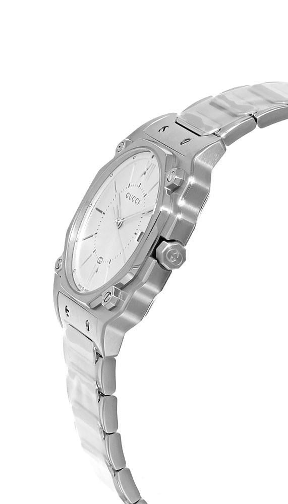 GUCCI G-Flat Quartz Stainless Steel 30 mm Silver Dial Women's Watch