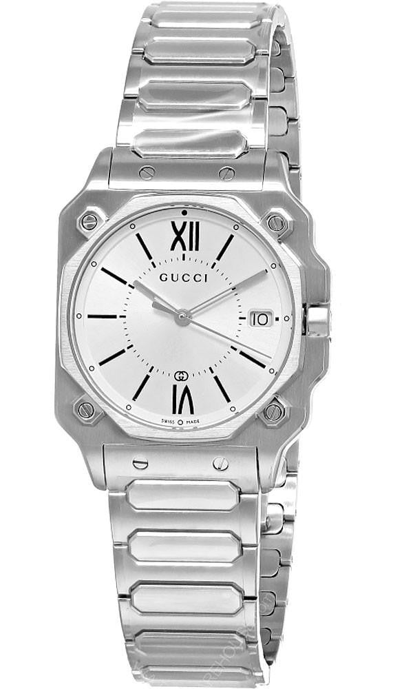 GUCCI G-Flat Quartz Stainless Steel 30 mm Silver Dial Women's Watch