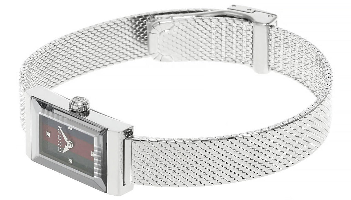 GUCCI G-Frame 14x25 mm Stainless Steel Green/Red/Blue Dial Women's Watch