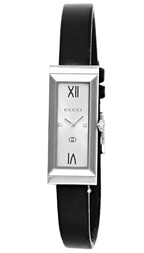GUCCI G-Frame Quartz 14x34 mm Black Dial Leather Women's Watch