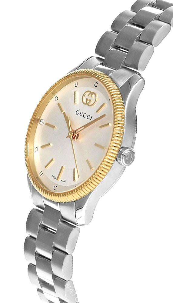 GUCCI G-Timeless 29 mm Stainless Steel Silver Dial Two-Tone Women's Watch
