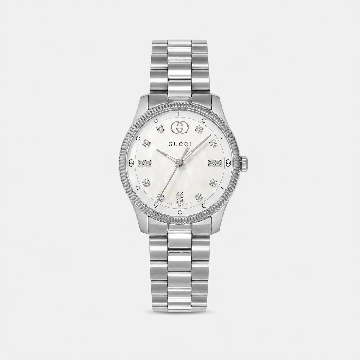 GUCCI G-Timeless 29 mm Stainless Steel White MOP Dial Women's Watch
