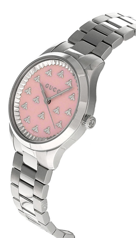 GUCCI G-Timeless 32 mm Quartz Stainless Steel Pink Dial Women's Watch