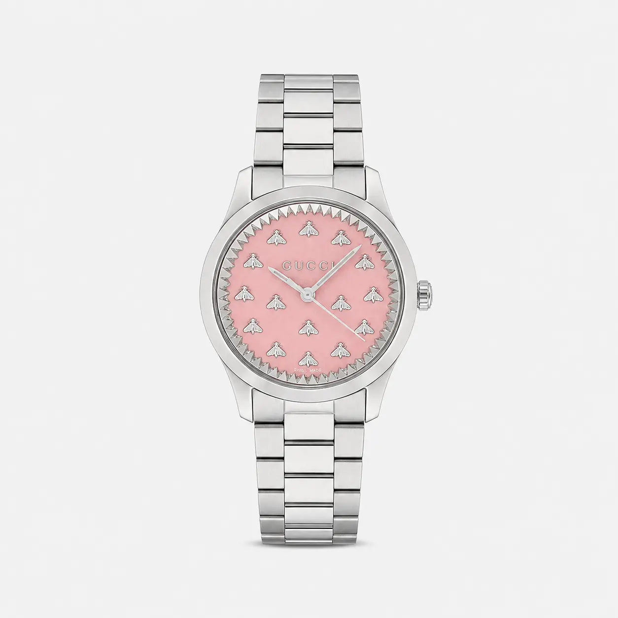 GUCCI G-Timeless 32 mm Quartz Stainless Steel Pink Dial Women's Watch