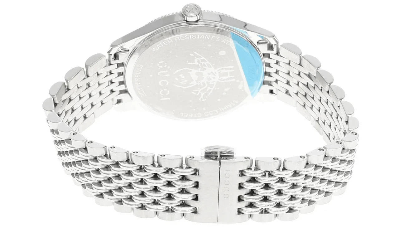 GUCCI G-Timeless 36 mm Stainless Steel Silver Dial Slim Unisex Watch