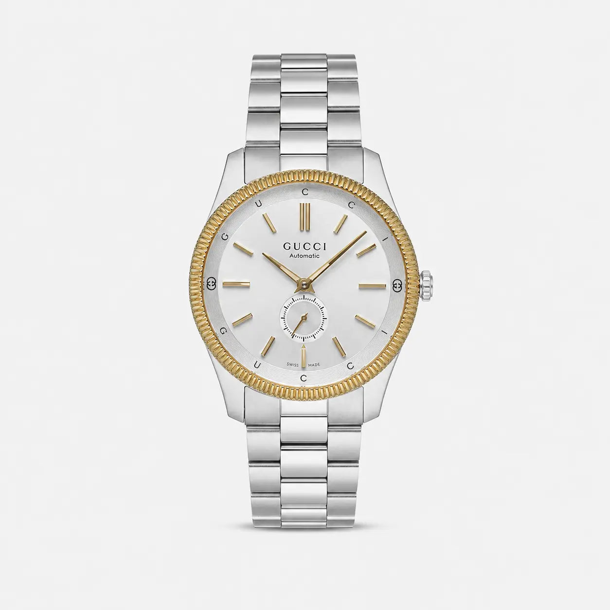 GUCCI G-Timeless Automatic 40 mm Stainless Steel Silver Dial Two-Tone Men's Watch
