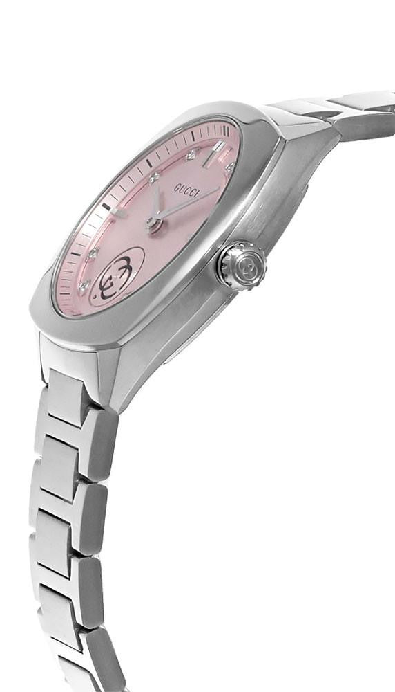 GUCCI G-Timeless Quartz Stainless Steel 29 mm Pink Diamond Dial Women's Watch
