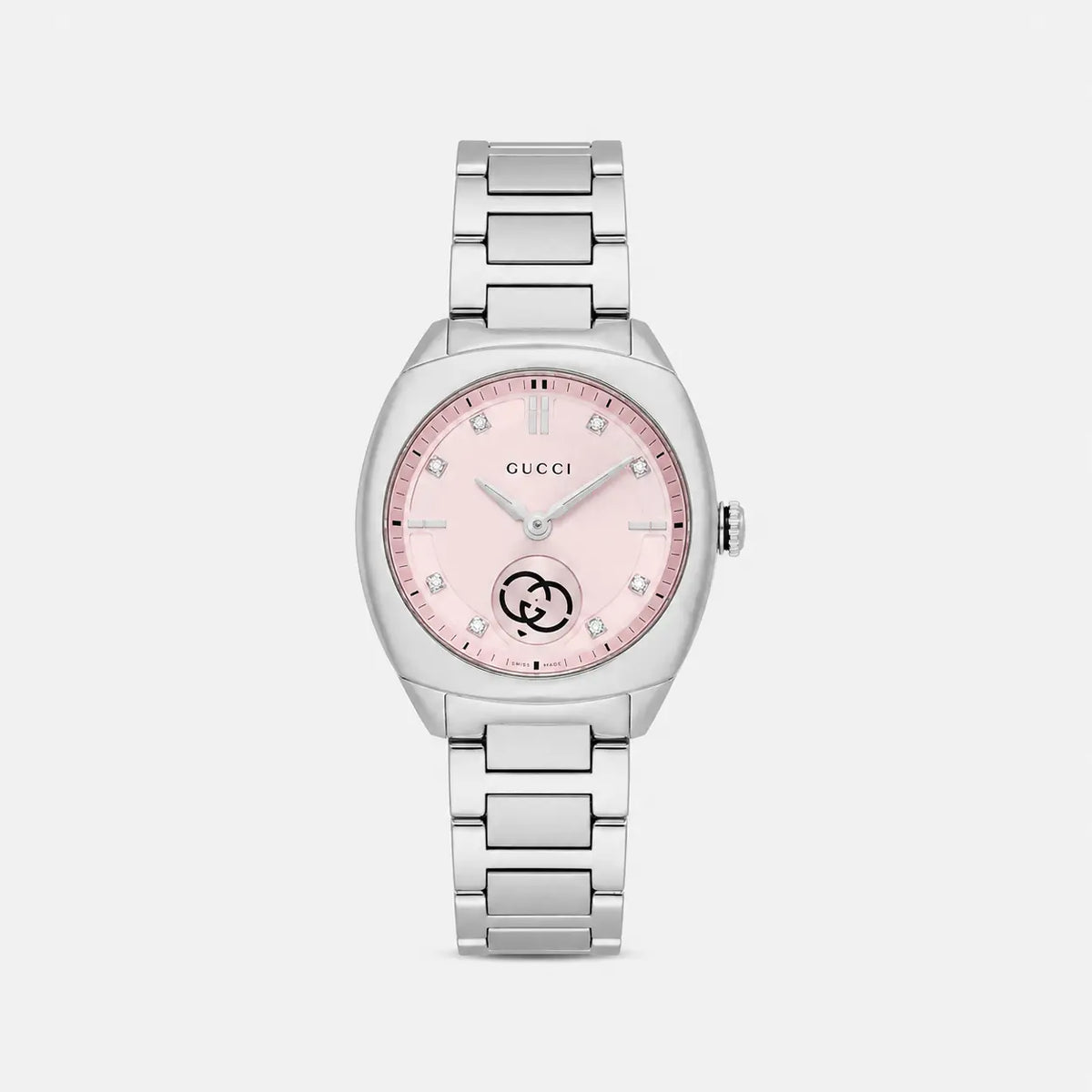 GUCCI G-Timeless Quartz Stainless Steel 29 mm Pink Diamond Dial Women's Watch