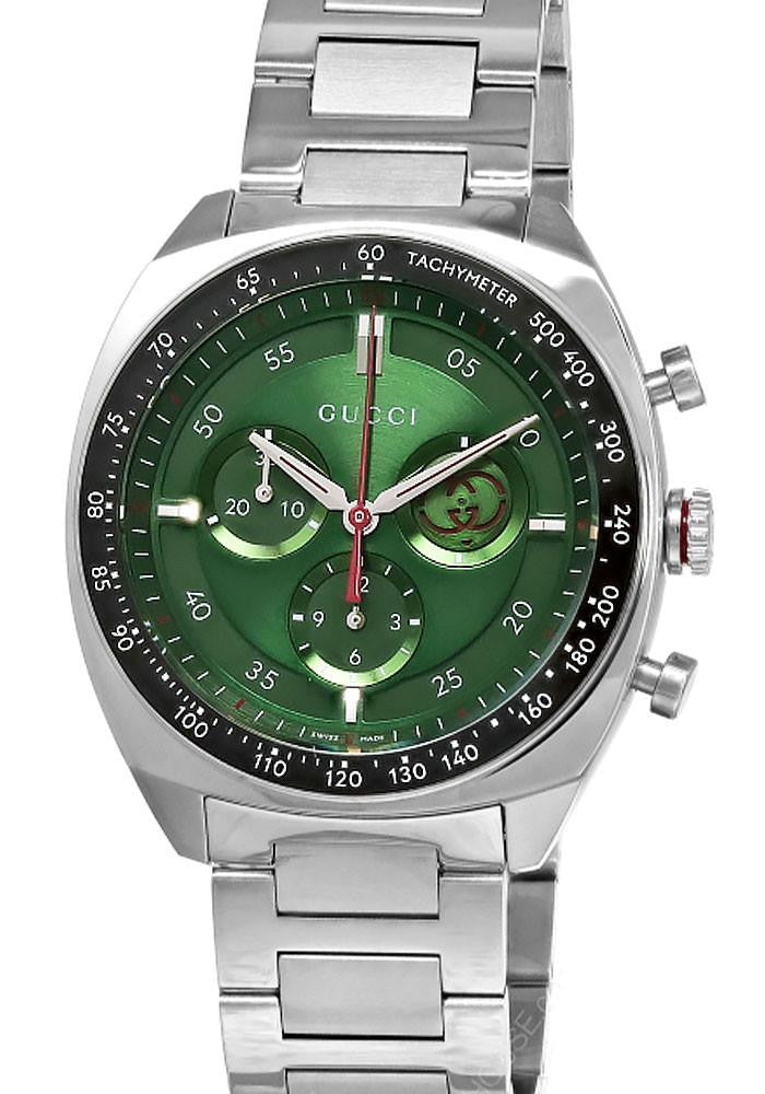 GUCCI Interlocking G Quartz Stainless Steel 41 mm Green Dial Men's Watch
