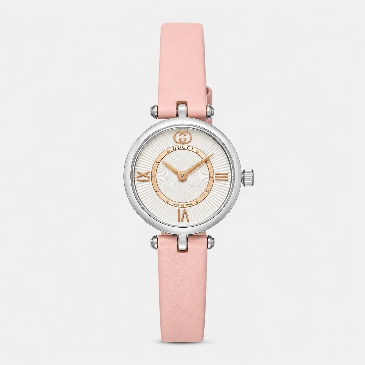 GUCCI Model 2000 Quartz 24 mm Pink Leather Women's Watch