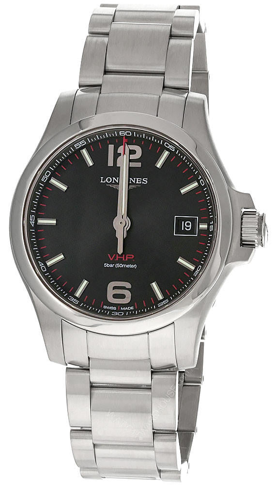 LONGINES Conquest V.H.P Stainless Steel 41 mm Black Dial Men's Watch