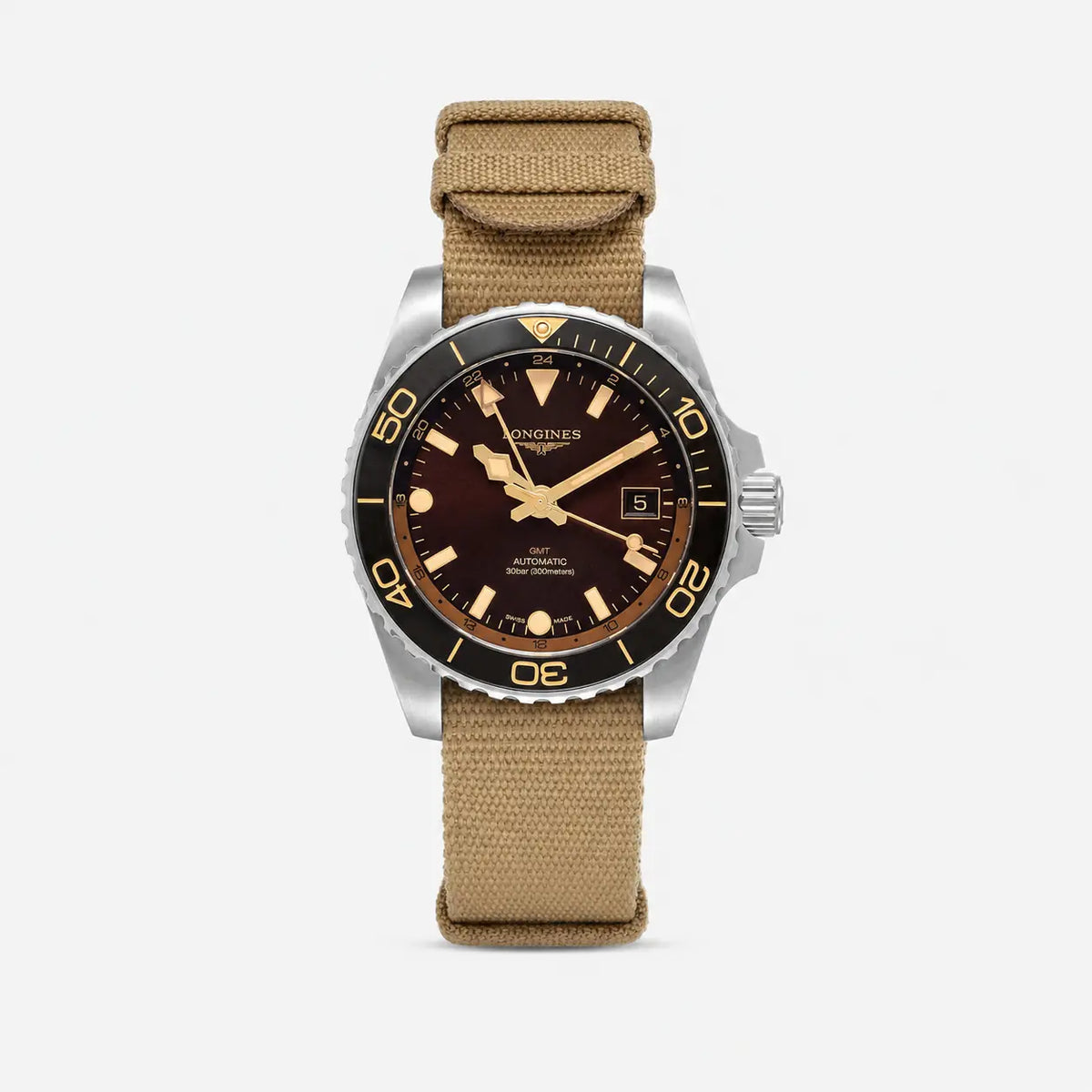 LONGINES GMT HydroConquest Automatic 41 mm Brown Dial Men's Watch