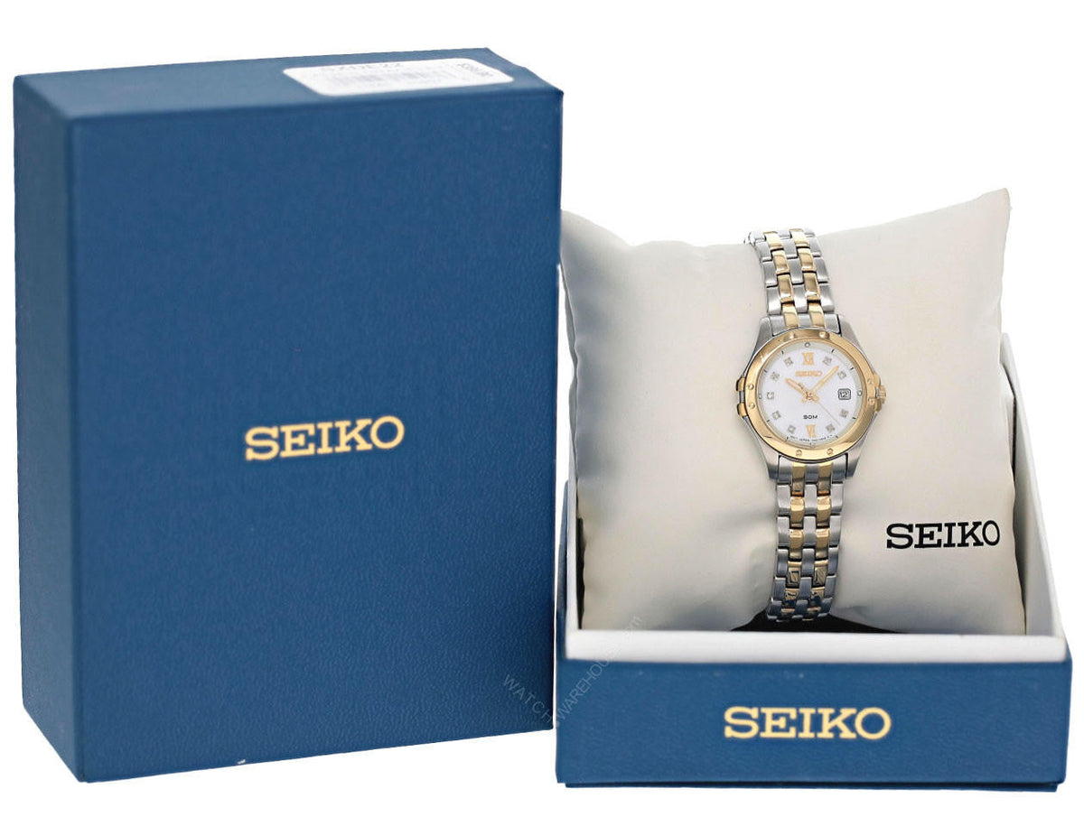 SEIKO 27 mm White MOP Dial Stainless Steel Women's Watch
