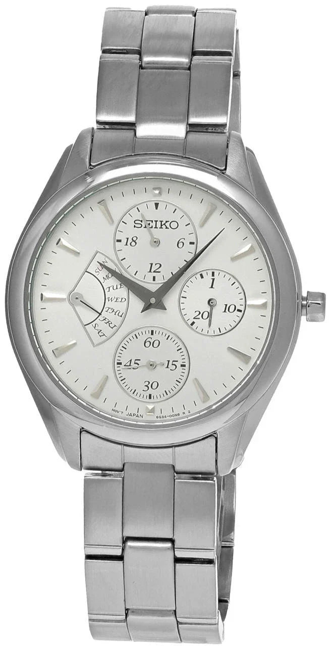 SEIKO Quartz 35 mm White Dial Stainless Steel Women's Watch