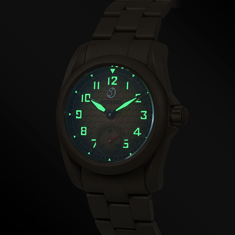 VOYAGER S72 – 72-Hour Power Reserve Titanium Automatic Field Watch, 100M Water Resistant | Desert Tan/Bracelet