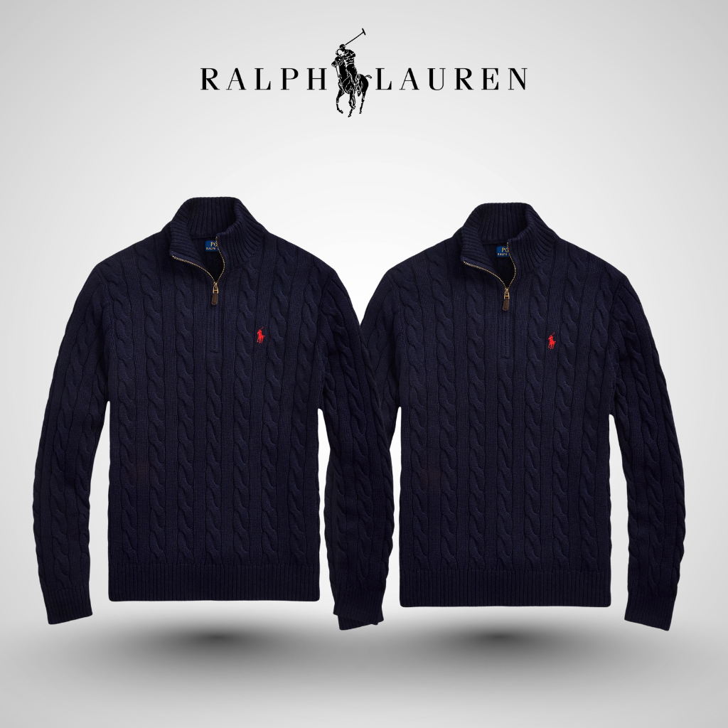 Zipped twisted pull 1/4 in premium cotton RL
