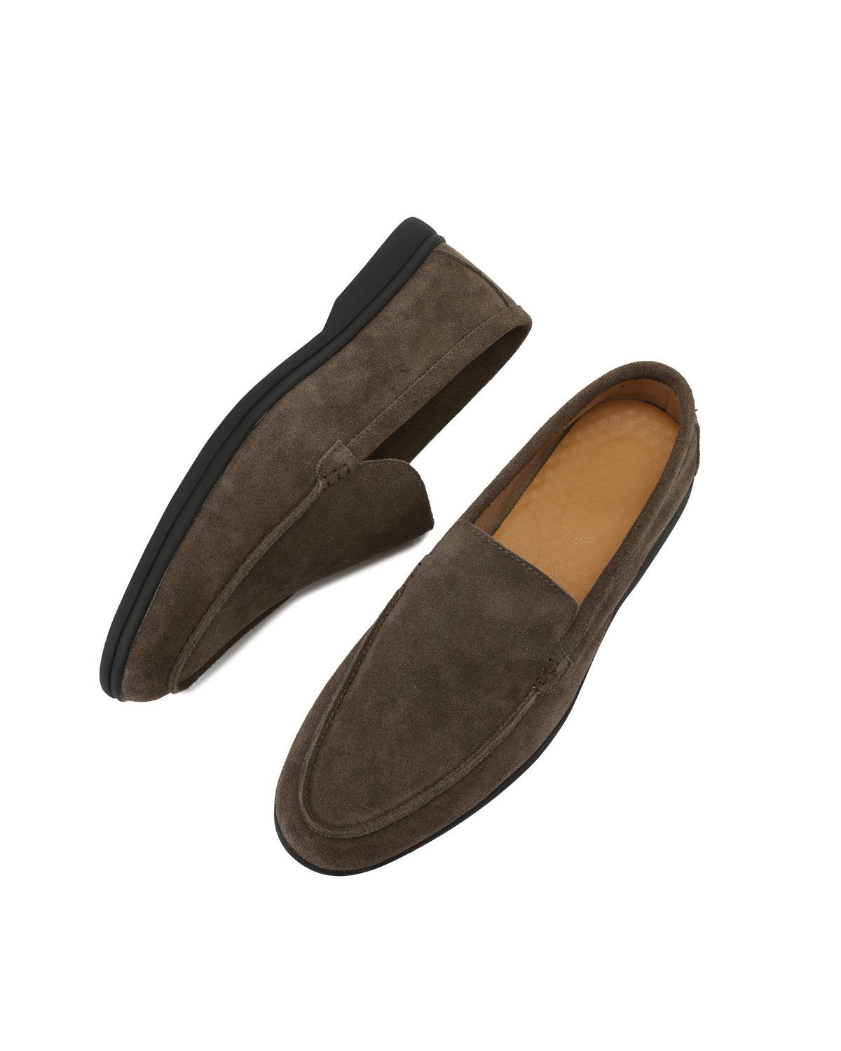 Black Sole Suede Loafers