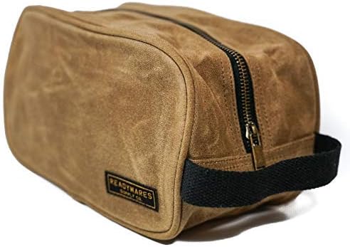 Readywares Toiletry Bag | Waxed Canvas Travel Dopp Kit for Men, Tan