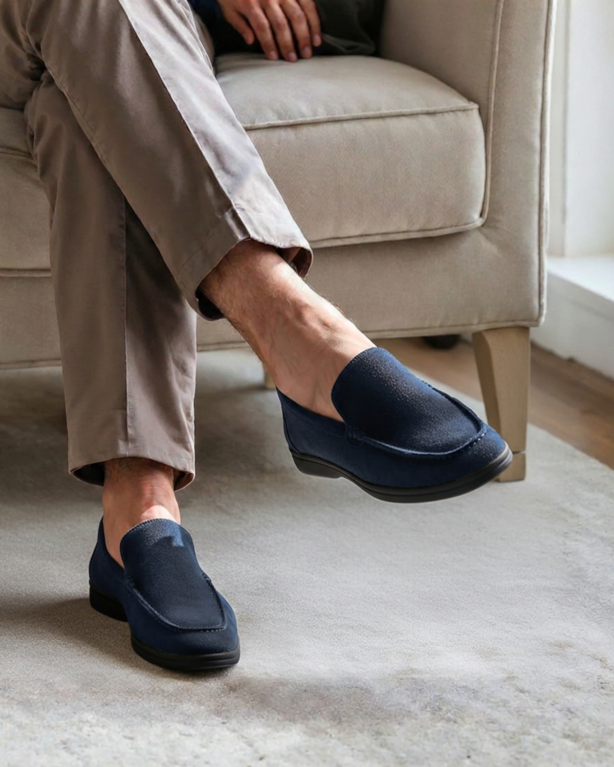 Black Sole Suede Loafers