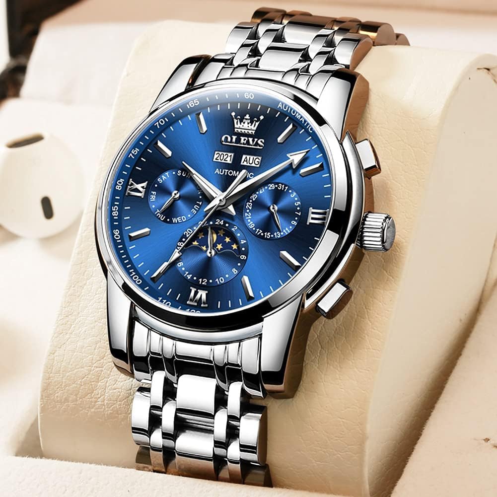 OLEVS Stainless Steel Quartz Men's Watch – Gold, Blue, Black or White Dial