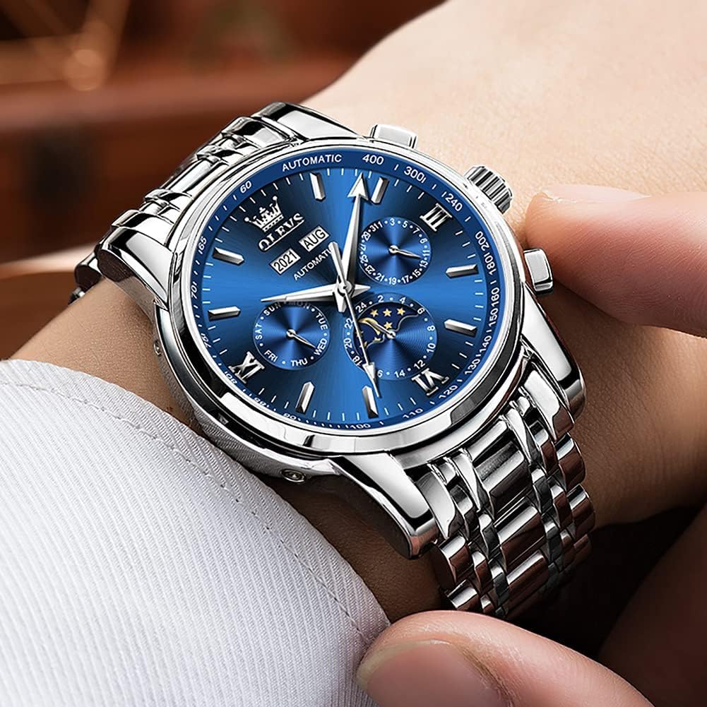 OLEVS Stainless Steel Quartz Men's Watch – Gold, Blue, Black or White Dial