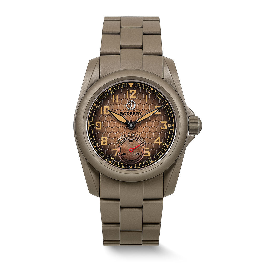 VOYAGER S72 – 72-Hour Power Reserve Titanium Automatic Field Watch, 100M Water Resistant | Desert Tan/Bracelet