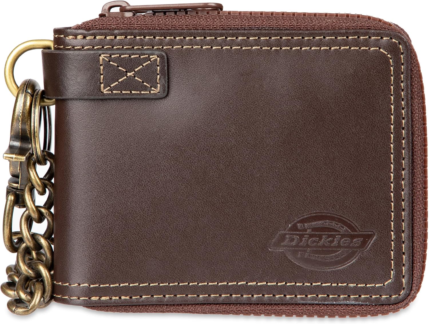 Dickies Men's RFID Everyday Leather Bifold Chain Wallet Black