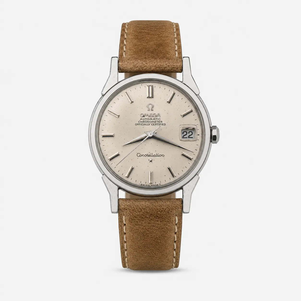 1967 OMEGA CONSTELLATION SUNBURST QUICKSET DOG-LEG CAL. 564
