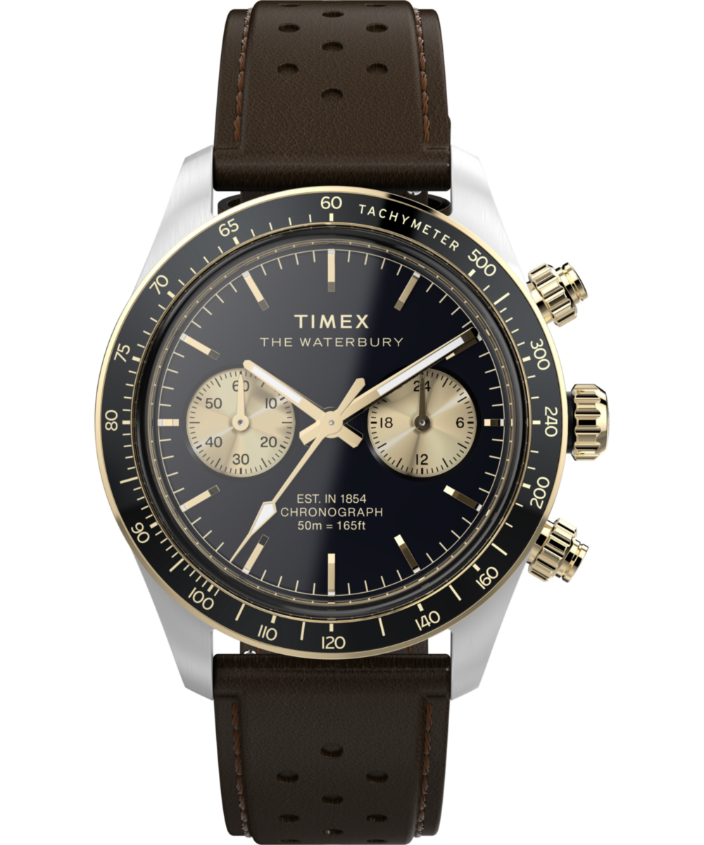 Waterbury Heritage Chronograph 39 mm Leather Strap Watch