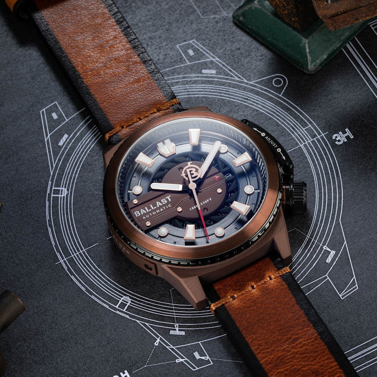 Ballast Trafalgar Titanium Automatic Rose Gold Brown