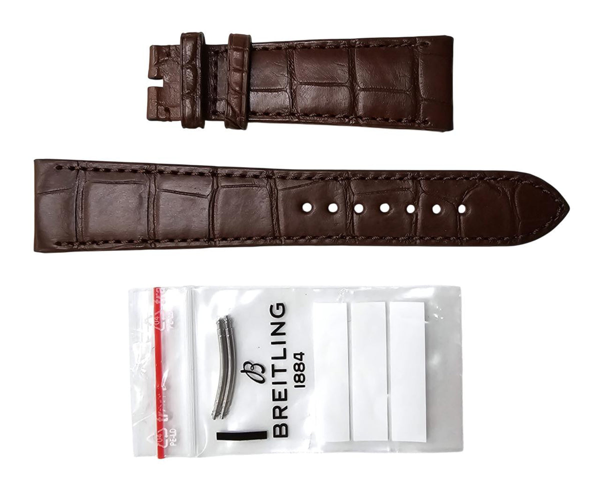 BREITLING Brown 22/18 mm Alligator Leather Strap 1088P