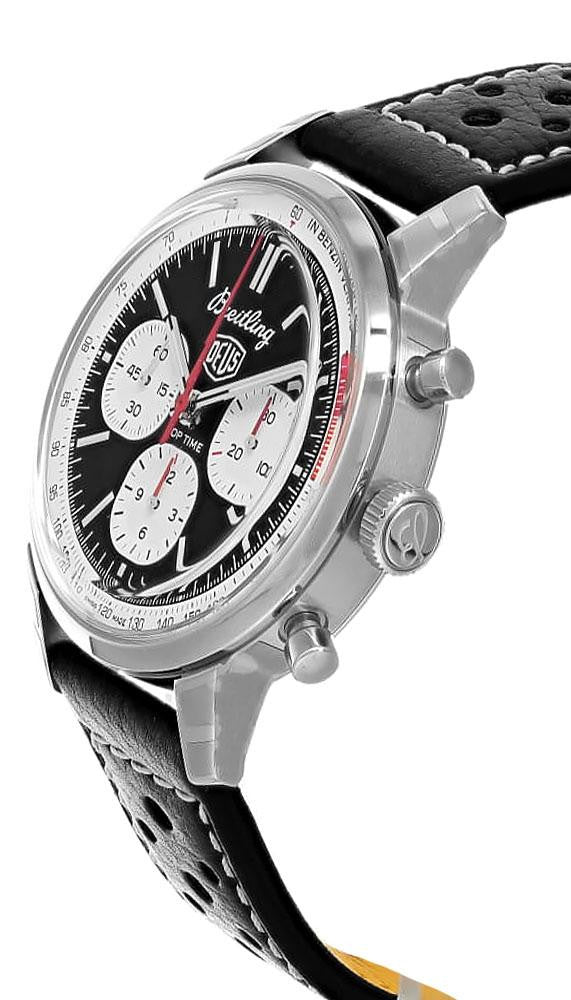 BREITLING Top Time B01 Deus Automatic 41 mm Black Dial Leather Men's Watch