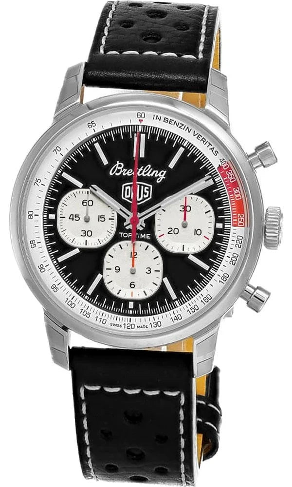 BREITLING Top Time B01 Deus Automatic 41 mm Black Dial Leather Men's Watch