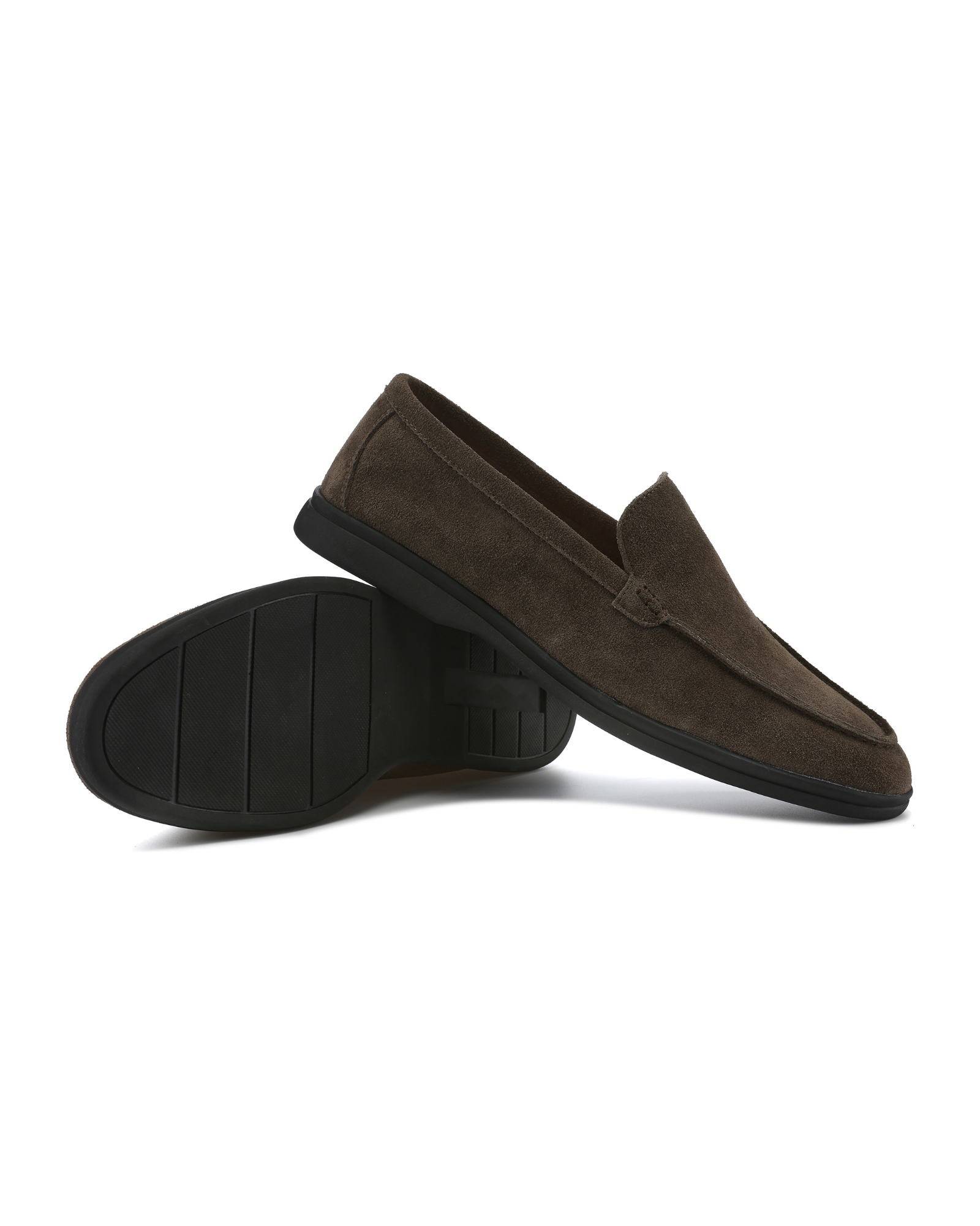 Black Sole Suede Loafers