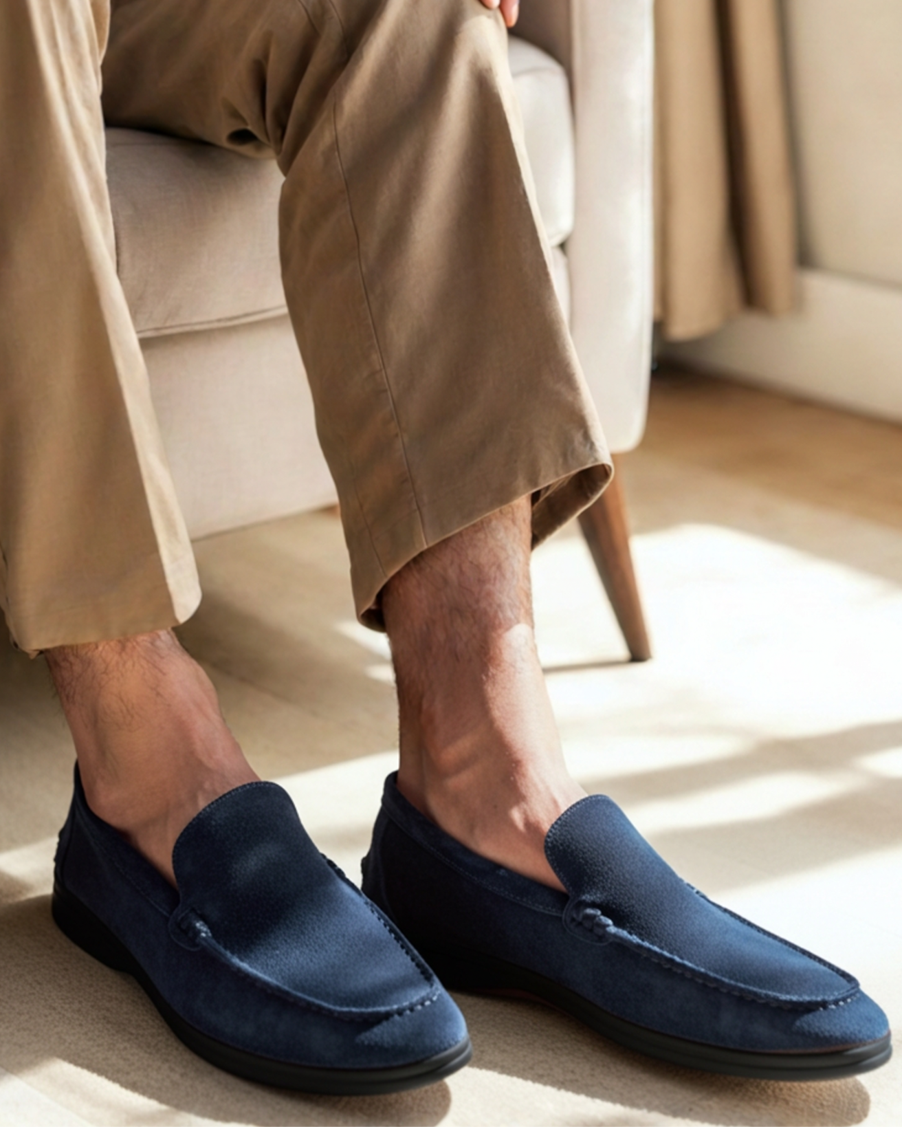 Black Sole Suede Loafers