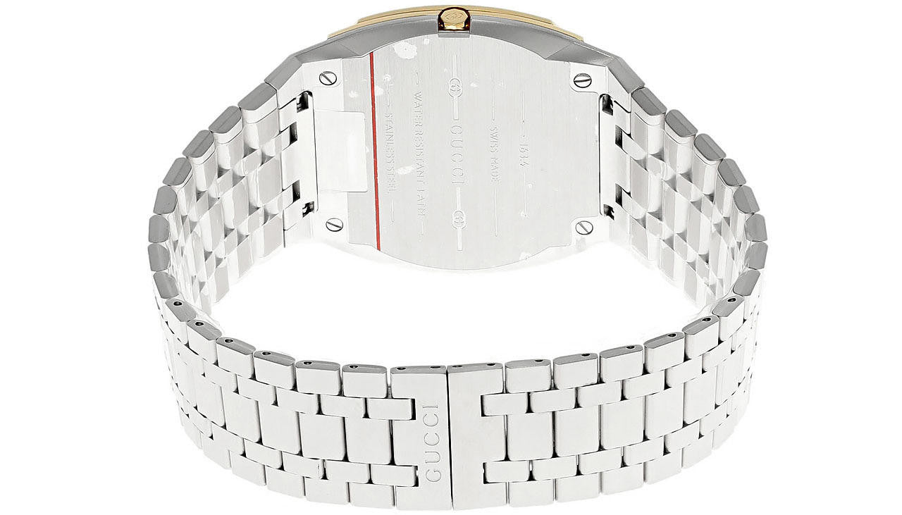 GUCCI 25H 38 mm Quartz Stainless Steel Gold Dial Men's Watch