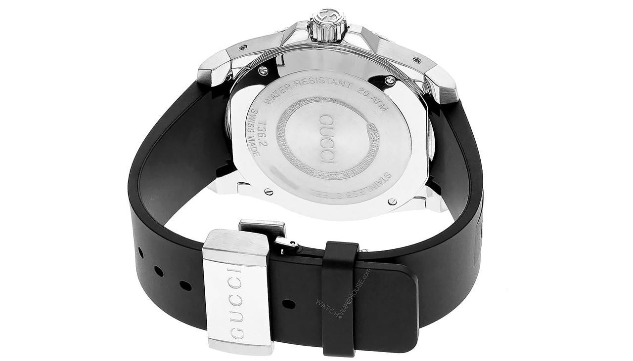 GUCCI Dive 45 mm Quartz Stainless Steel Black Rubber Men's Watch