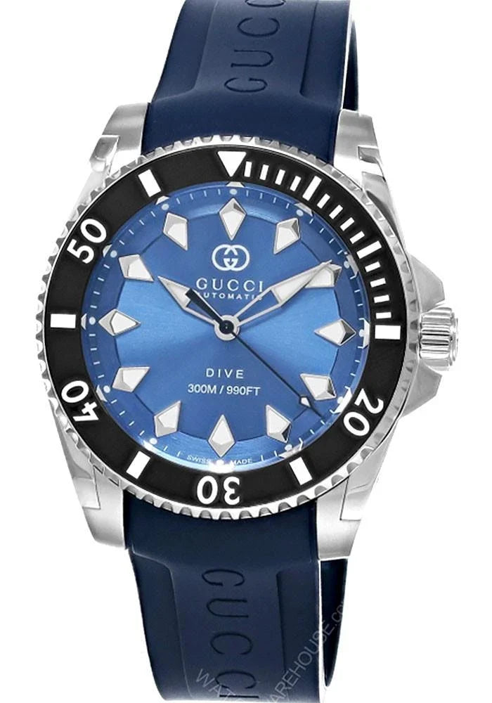 GUCCI Dive Automatic Stainless Steel 40 mm Blue Dial/Rubber Men's Watch
