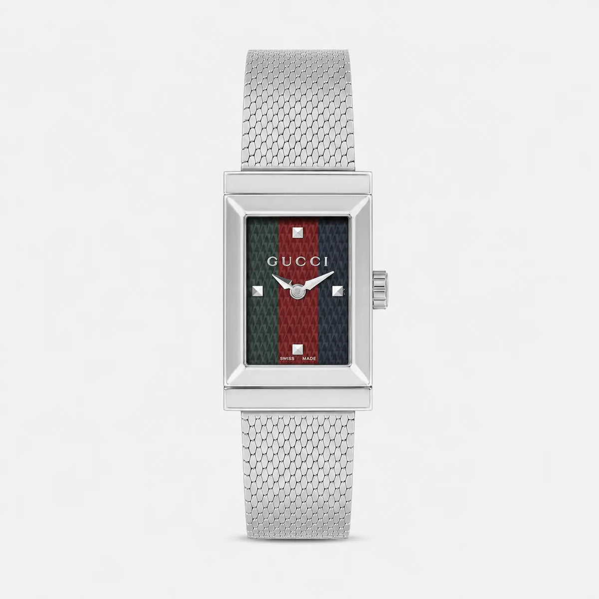GUCCI G-Frame 14x25 mm Stainless Steel Green/Red/Blue Dial Women's Watch