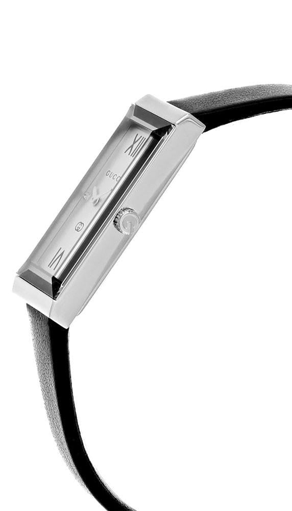 GUCCI G-Frame Quartz 14x34 mm Black Dial Leather Women's Watch