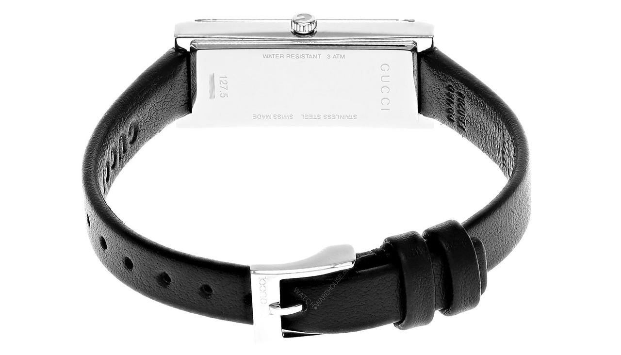 GUCCI G-Frame Quartz 14x34 mm Black Dial Leather Women's Watch